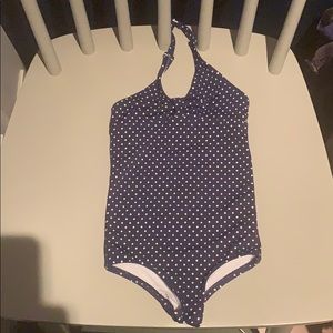 Egg Baby navy polka dot swimsuit 6-12m